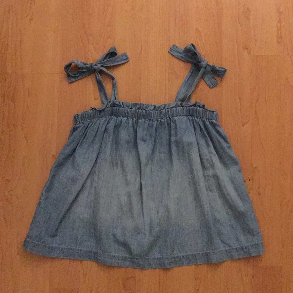 Hollister denim ribbon tie shoulder tank